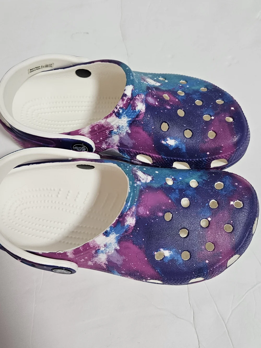 CROCS Kids Galaxy-Print Clog Sandals in Purple and Blue